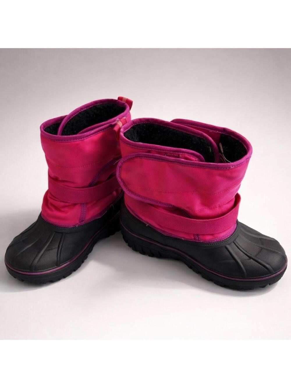 Kids Pink and Black Winter Snow Boots Size 13/1 Aldi